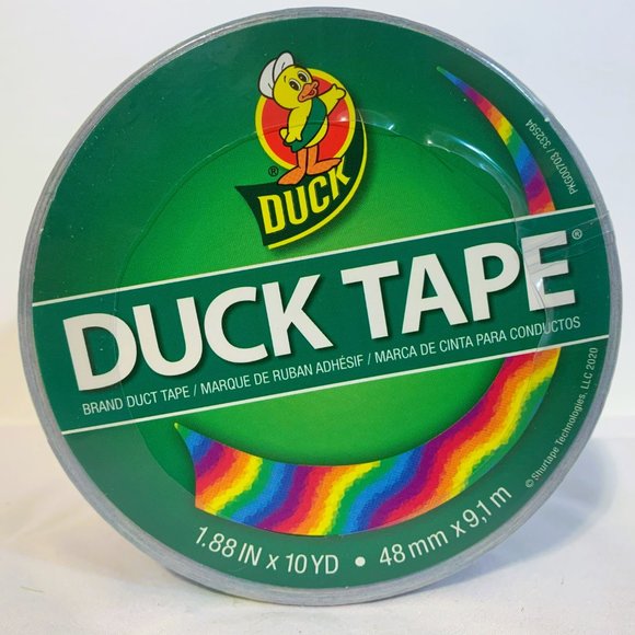 Rainbow Duck Tape 2 Rolls Pride Multi-color Wave Craft Tape - Picture 3 of 13
